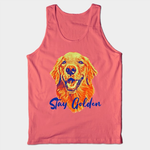 Golden Retriever - Stay Golden Tank Top by deelirius8